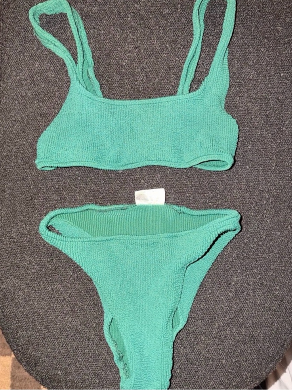 YouSwim Emerald Green Ribbed Bikini Set - Two Piece Eva top regular bottom